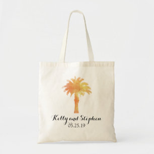 Serene Palm Tree Watercolor Wedding Guest Bag Tragetasche