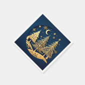 Serene Papercut Pines – Moonlit Forest Serviette (Ecke)