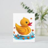 Serene Papercut Rubber Duck Postcard Postkarte (Stehend Vorderseite)