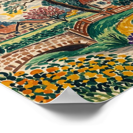 Serene Park Szene im Frühjahr Poster (Ecke)