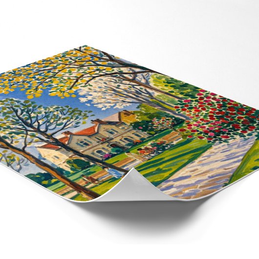 Serene Park Szene im Frühjahr Poster (Ecke)