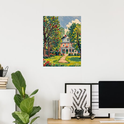 Serene Park Szene im Frühjahr Poster (Heimbüro)