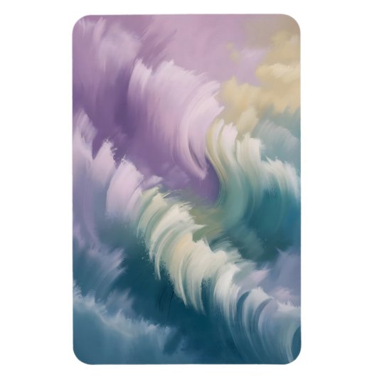 Serene Pastel Abstrakt Wave Dreamy Art Magnet (Vertikal)
