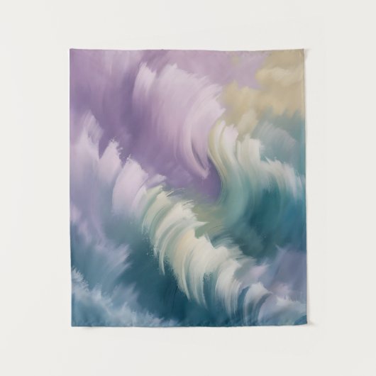 Serene Pastel Abstrakt Wave Dreamy Art Wandteppich (Vorderseite)