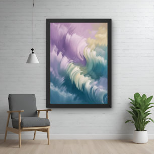 Serene Pastel Abstrakt Wave Dreamy Wall Art Poster