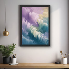 Serene Pastel Abstrakt Wave Dreamy Wall Art Poster