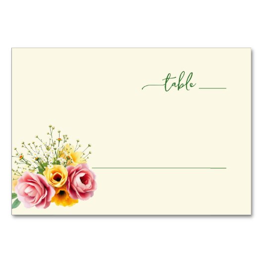 Serene Pastel Floral Bouquet Tischnummer (Vorderseite)