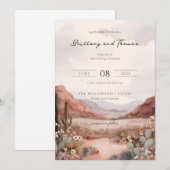 Serene Pastel Watercolor Desert Landscape Einladung (Vorne/Hinten)