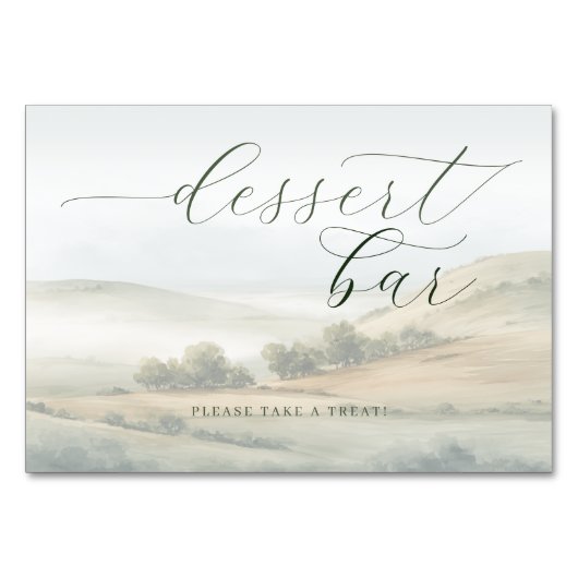 Serene Pastell-Aquarell-Landschaft Tischnummer (Vorderseite)