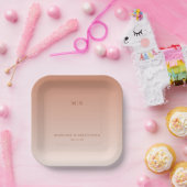 Serene Peach Minimalistische Typografie Pappteller (Party)