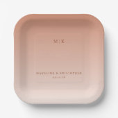 Serene Peach Minimalistische Typografie Pappteller (Vorderseite)