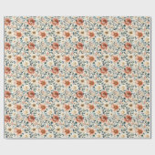 Serene Peach Watercolor Floral Geschenkpapier (Flach)