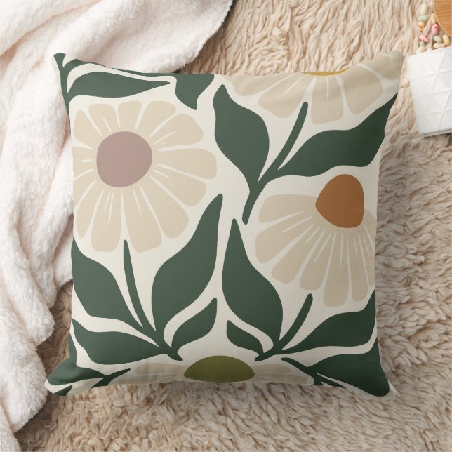 Serene Petals Mid Century Chamomile Kissen (Decke)