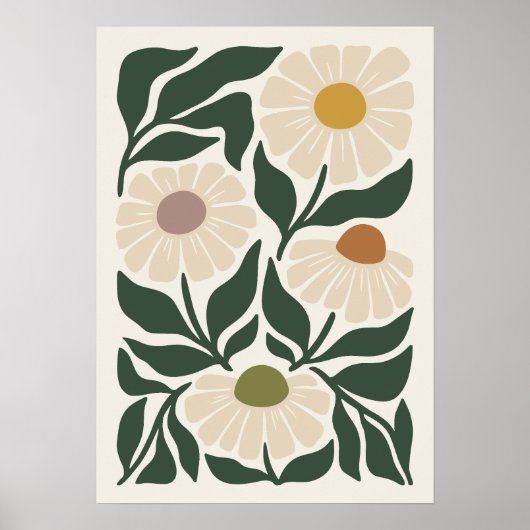 Serene Petals Mid Century Chamomile Poster (Vorne)