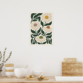 Serene Petals Mid Century Chamomile Poster (Küche)