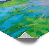 Serene Pine Forest Aquarell Kunst, Dichtung und Mu Poster (Ecke)