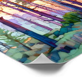 Serene Pine Forest Aquarell Print Poster (Ecke)