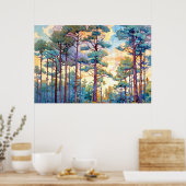 Serene Pine Forest Aquarell Print Poster (Küche)
