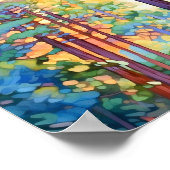 Serene Pine Forest Aquarell Print Poster (Ecke)