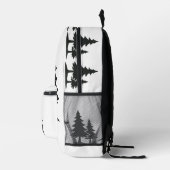 Serene Pine Tree Silhouette Bedruckter Rucksack (Rechts)