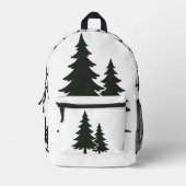 Serene Pine Tree Silhouette Bedruckter Rucksack (Vorderseite)