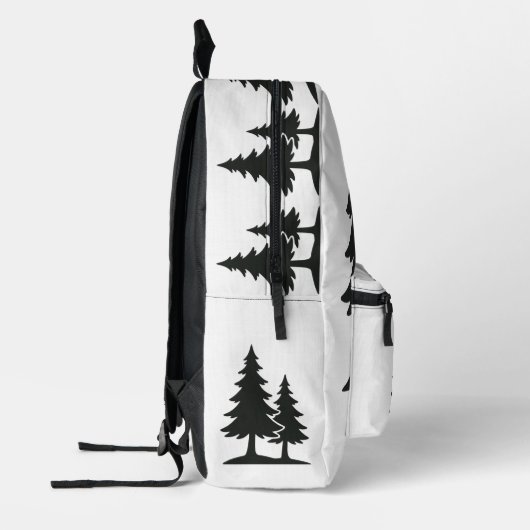 Serene Pine Tree Silhouette Bedruckter Rucksack (Links)