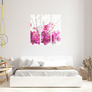 Serene Pink Phalaenopsis Orchid Triptych Canvas Leinwanddruck
