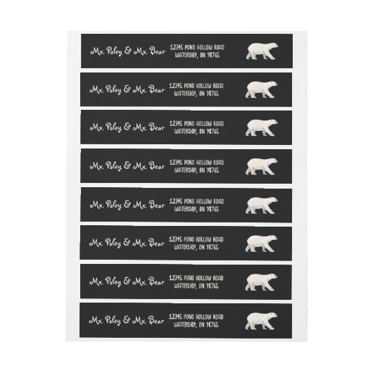 Serene-Polar-Bär auf schwarz (Bogen)