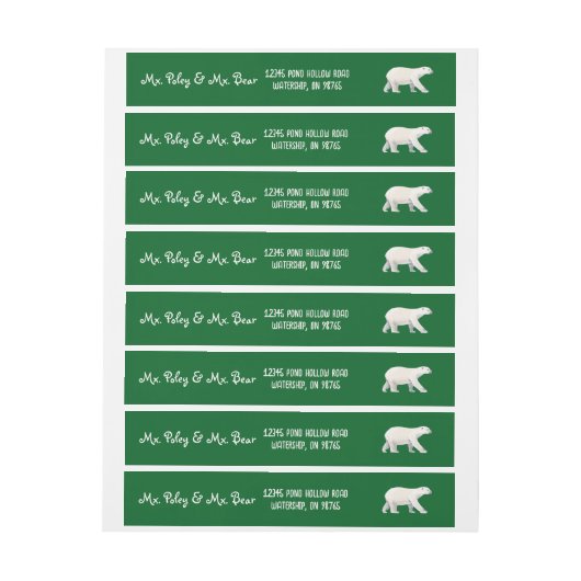 Serene Polar Bear auf Green (Bogen)