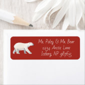 Serene Polar Bear auf Rot (Insitu)