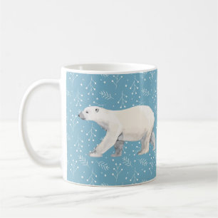 Serene Polar Bear Blue & White Winter Tasse