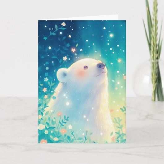 Serene Polar Bear Gaze Karte (Vorderseite)