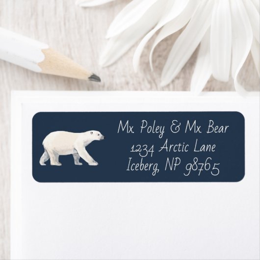 Serene Polar Bear in Midnight Blue (Insitu)