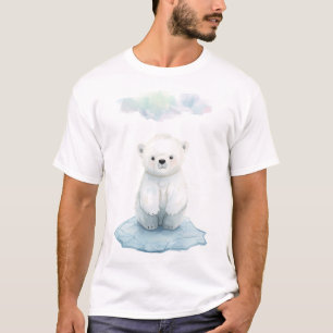 Serene Polar Bear on Cracked Ice Floe T-Shirt