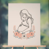 Serene Pregnancy Line Art Acrylschild (Neutral)