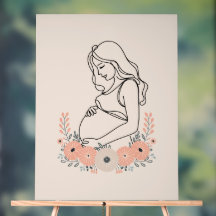 Serene Pregnancy Line Art