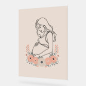 Serene Pregnancy Line Art Acrylschild (Winkel)