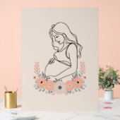 Serene Pregnancy Line Art Acrylschild (Hochzeit)