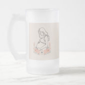 Serene Pregnancy Line Art Mattglas Bierglas (Links)