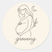 Serene Pregnancy Line Art Minimalistisch Sticker (Vorderseite)