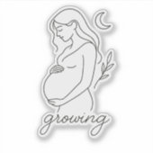 Serene Pregnancy Line Art Minimalistisch Sticker (Vorderseite)