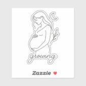 Serene Pregnancy Line Art Minimalistisch Sticker (Blatt)