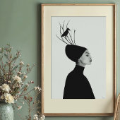 Serene-Profil: Raven & Branches Fashion Portrait Poster