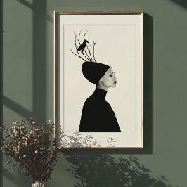 Serene-Profil: Raven & Branches Fashion Portrait Poster