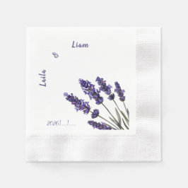 Serene Provence Lavender Floral Wedding Serviette