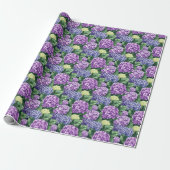 Serene Purple Floral Hydrangea Geschenkpapier (Ungerollt)