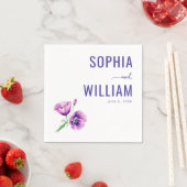 Serene Purple Floral Poppies Serviette (Beispiel)