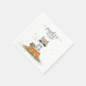 Serene Raccoon Forest Baby Party Serviette (Ecke)