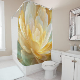 Serene Radiance of Golden and Aqua Petal Layers Duschvorhang