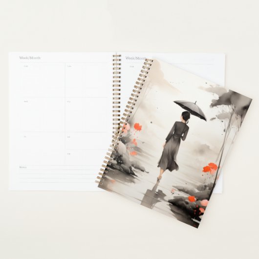  Serene Rainy Path Art Planner with Floral Accents Planer (Anzeige)